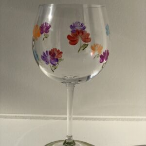 Taça para Gin Flores – pintado à mão