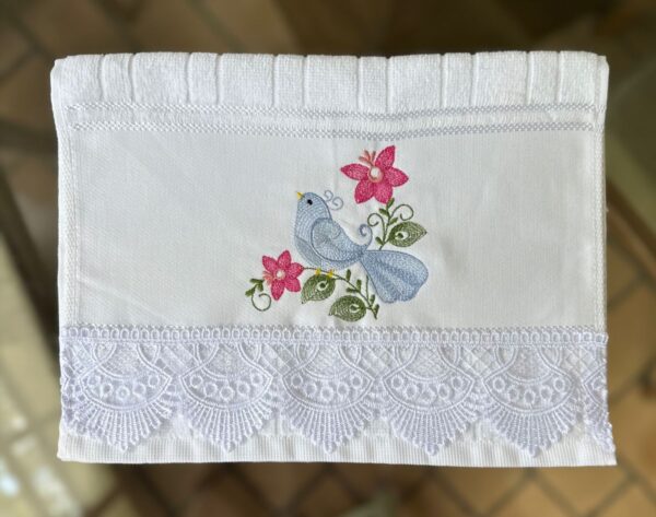 Toalha para lavabo Passarinho Azul
